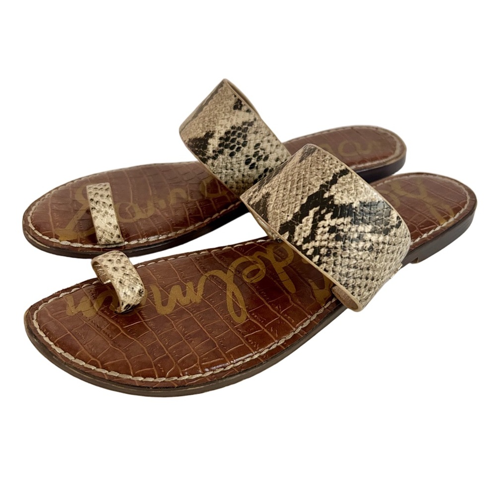 Sam Edelman Snakeskin Thong Sandals Size 9.5 Gently Worn
